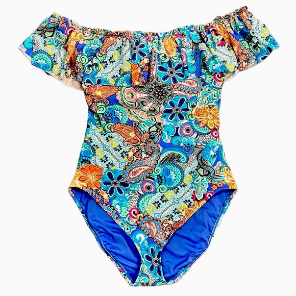 Rod Bleu Beattie Paisley Off the Shoulder - Picture 5 of 16